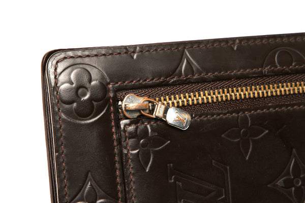 ルイ ヴィトン モノグラム グラセ  ホイスト M66450 ブラウン レザー 二つ折り財布 ユニセックス LOUIS VUITTON 中古