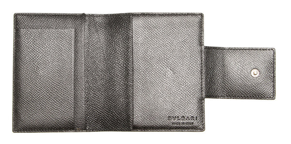 ブルガリ ブラック レザー カードケース メンズ BVLGARI 中古