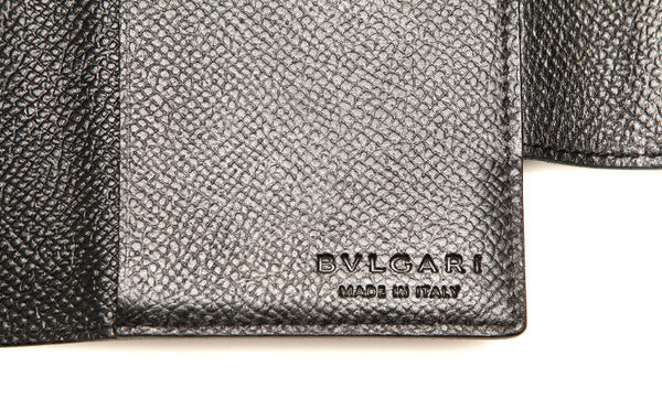 ブルガリ ブラック レザー カードケース メンズ BVLGARI 中古