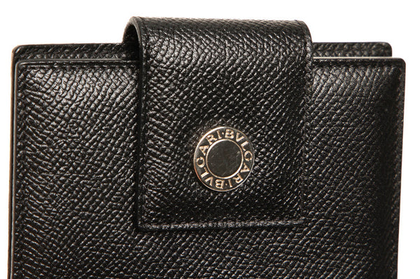ブルガリ ブラック レザー カードケース メンズ BVLGARI 中古