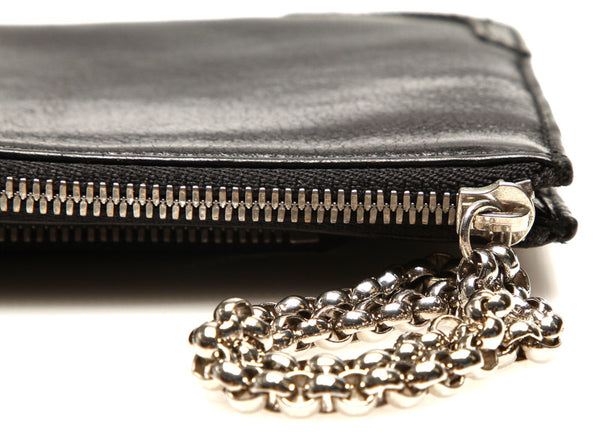 カルティエ マスト チェーン ブラック 黒 レザー 長財布 ユニセックス CARTIER 中古