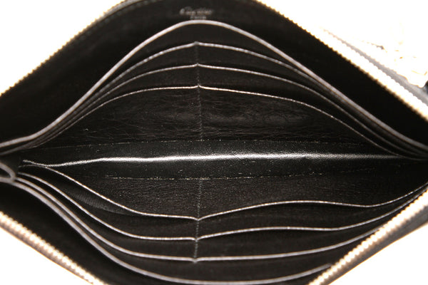 カルティエ マスト チェーン ブラック 黒 レザー 長財布 ユニセックス CARTIER 中古