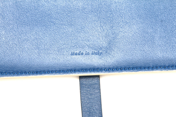 セリーヌ ホワイト ブルー レザー 二つ折り財布 ユニセックス CELINE 中古