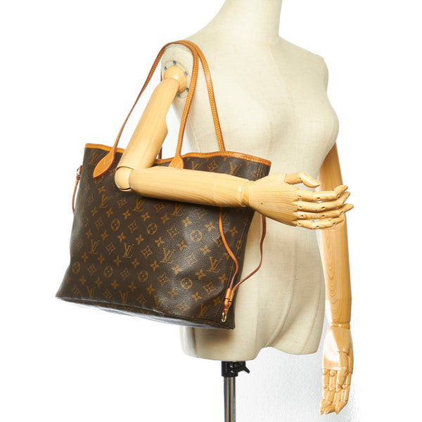 ルイ ヴィトン モノグラム ネバーフルMM M40156 ブラウン PVC レザー トートバッグ レディース LOUIS VUITTON 中古