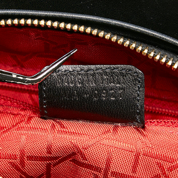 ディオール レディディオール カナージュ ハンドバッグ ブラック レザー レディース Dior 【中古】