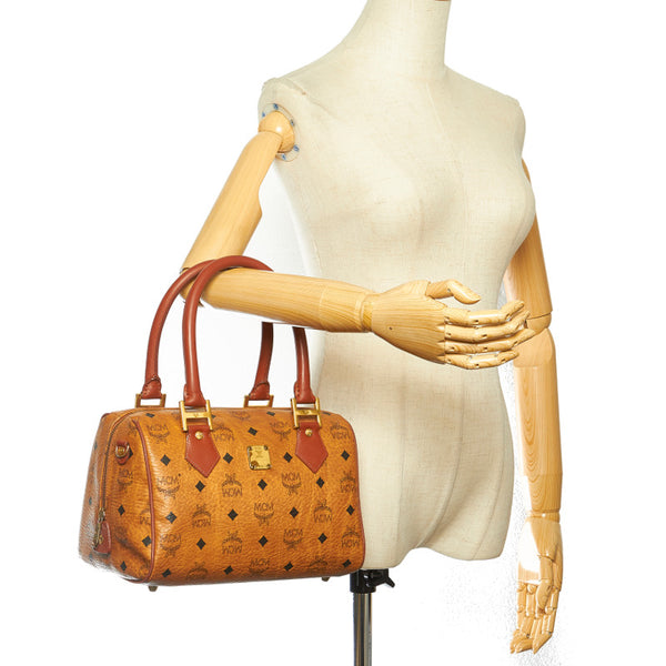 エム シー エム ブラウン レザー ボストンバッグ レディース MCM 中古