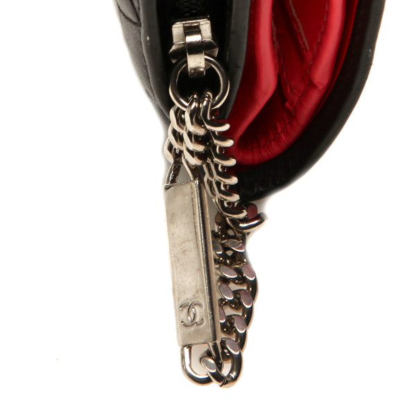 シャネル カンボンライン ブラック 黒 レザー 二つ折り財布 レディース CHANEL 中古