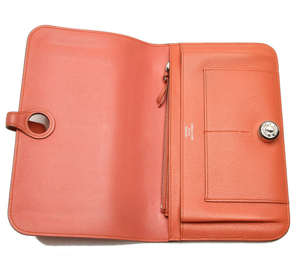 エルメス ドゴン ピンク レザー 長財布 レディース HERMES 中古