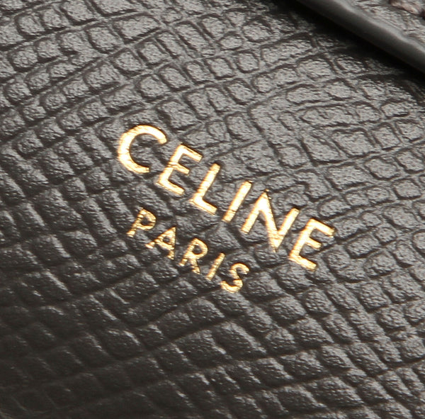 セリーヌ グレー  レザー 三つ折り財布 レディース CELINE 中古