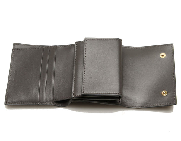 セリーヌ グレー  レザー 三つ折り財布 レディース CELINE 中古