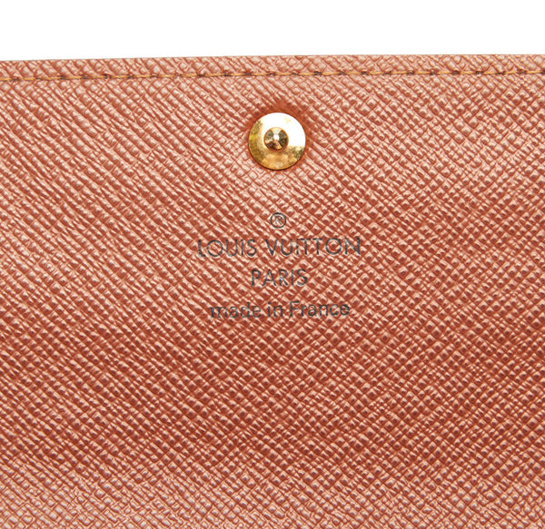 ルイ ヴィトン モノグラム ポルトフォイユサラ M61734 ブラウン PVC レザー 二つ折り財布 ユニセックス LOUIS VUITTON 中古