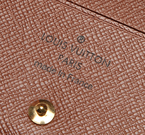 ルイ ヴィトン ブラウン 茶 PVC レザー 二つ折り財布 ユニセックス LOUIS VUITTON 中古