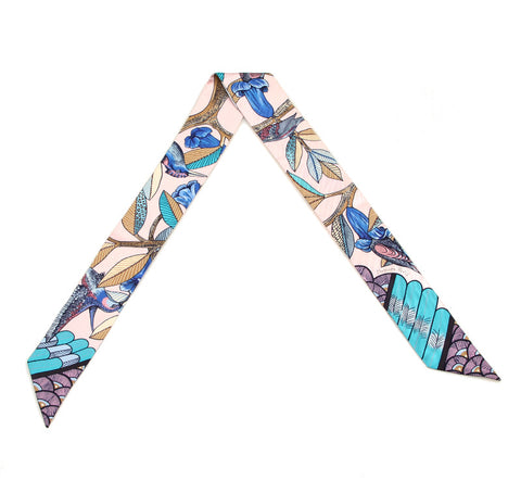 エルメス ツイリー ピンク ブルー モカ グリーン シルク スカーフ レディース HERMES 中古