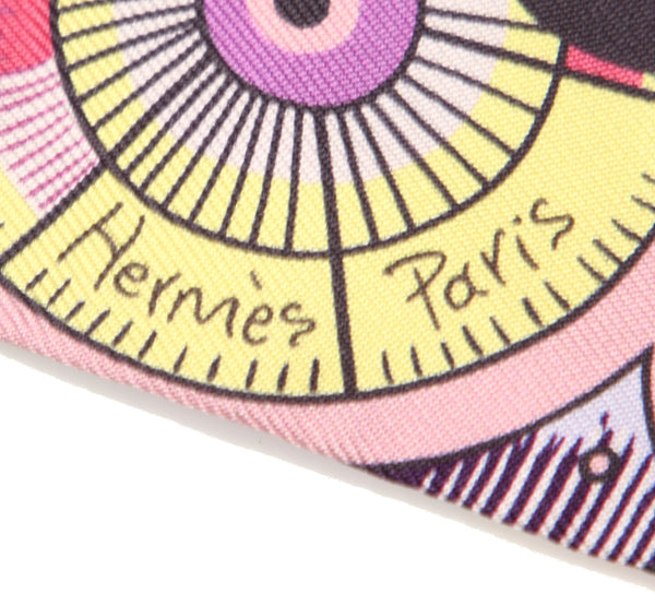 エルメス ツイリー パープル　ピンク グレー シルク スカーフ レディース HERMES 中古