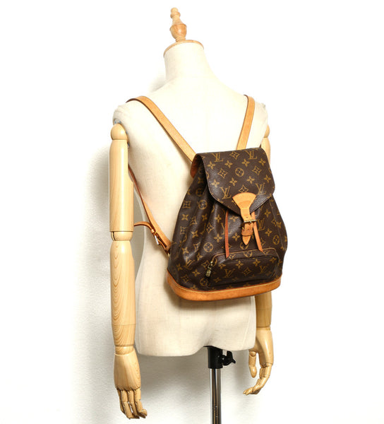 ルイ ヴィトン モノグラム モンスリMM M51136  ブラウン 茶 PVC レザー リュック・デイパック レディース LOUIS VUITTON 中古