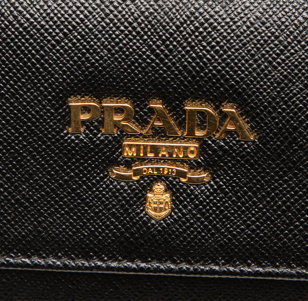 プラダ 1MH132 ブラック 黒 サフィアーノ 長財布 レディース PRADA 中古