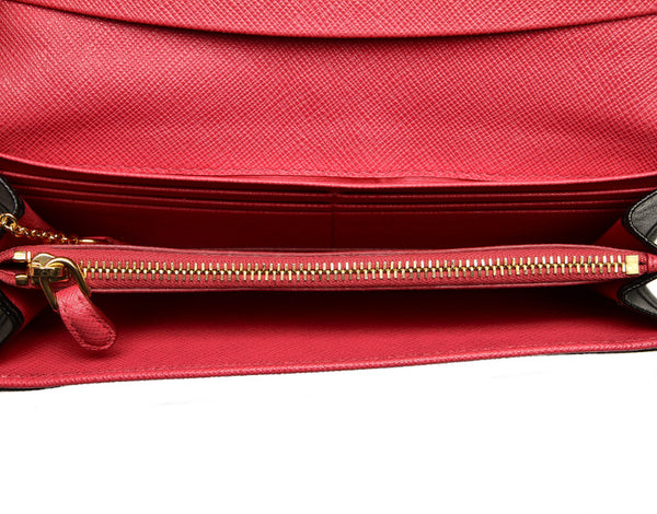 プラダ 1MH132 ブラック 黒 サフィアーノ 長財布 レディース PRADA 中古
