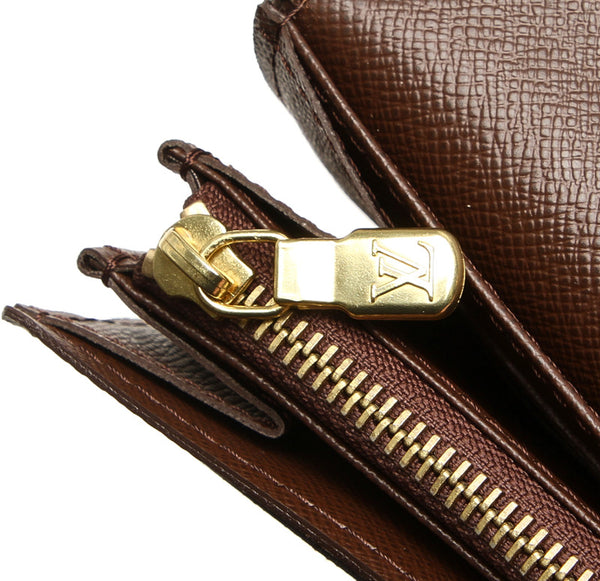 ルイ ヴィトン ダミエ ポルトフォイユサラ N61734 ブラウン PVC レザー 長財布 ユニセックス LOUIS VUITTON 中古