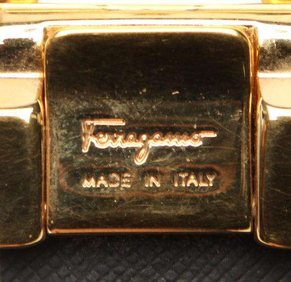 サルヴァトーレフェラガモ ガンチーニ グレー ゴールド レザー ベルト レディース Salvatore Ferragamo 中古