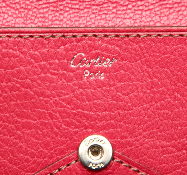 カルティエ ピンク レザー コインケース レディース CARTIER 中古