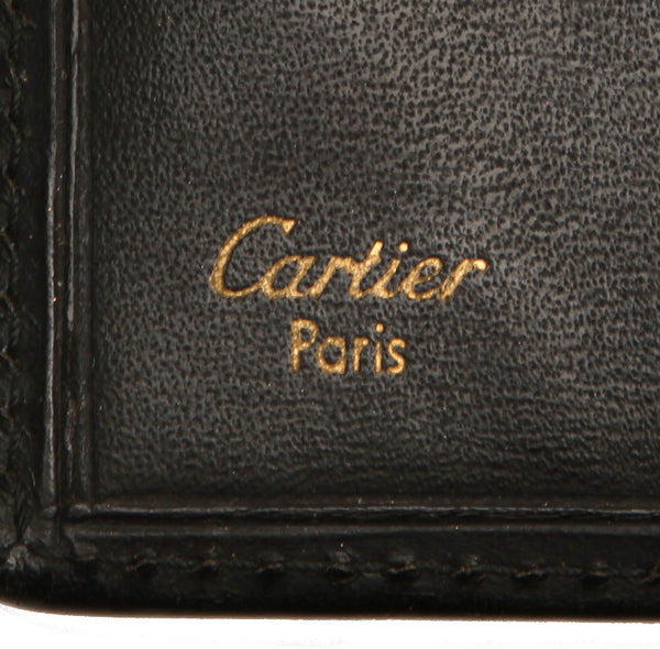 カルティエ ブラック 黒 レザー 手帳カバー ユニセックス CARTIER 中古