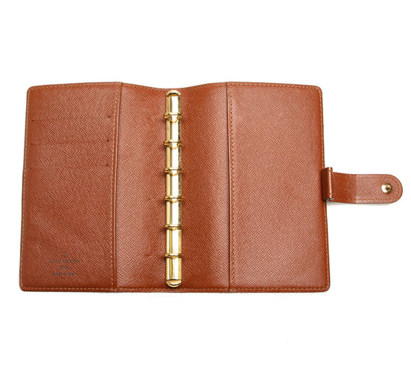 ルイ ヴィトン モノグラム アジェンダPM R20005 ブラウン 茶 PVC レザー 手帳カバー ユニセックス LOUIS VUITTON 中古