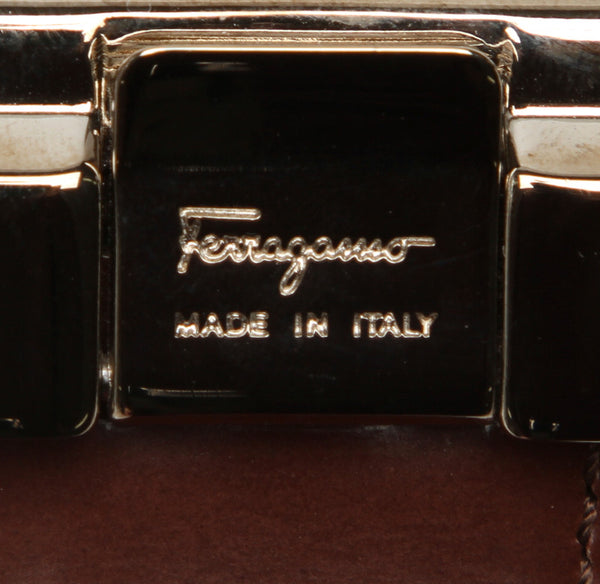 サルヴァトーレフェラガモ ブラック シルバー レザー ベルト メンズ Salvatore Ferragamo 中古