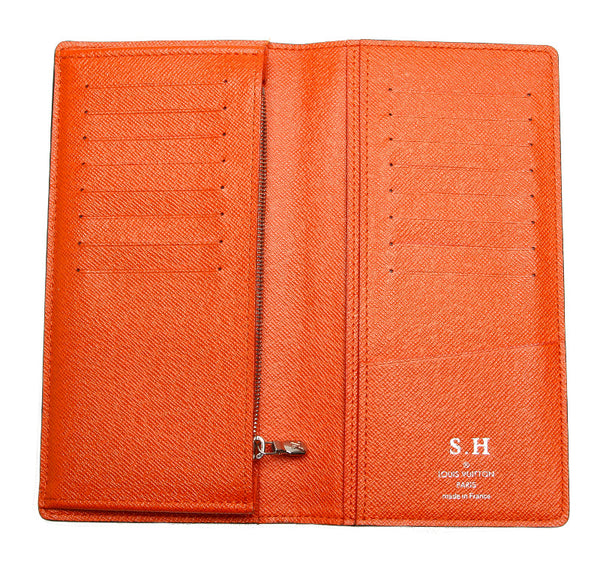 ルイ ヴィトン タイガ ポルトフォイユ  ブラザ M32839 オレンジ レザー 長財布 メンズ LOUIS VUITTON 中古
