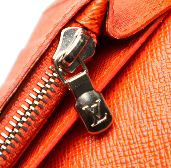 ルイ ヴィトン タイガ ポルトフォイユ  ブラザ M32839 オレンジ レザー 長財布 メンズ LOUIS VUITTON 中古