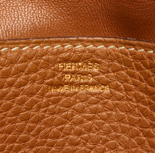 エルメス ドゴンロング ブラウン 茶 レザー 長財布 ユニセックス HERMES □O印刻（2011年制）刻印 中古