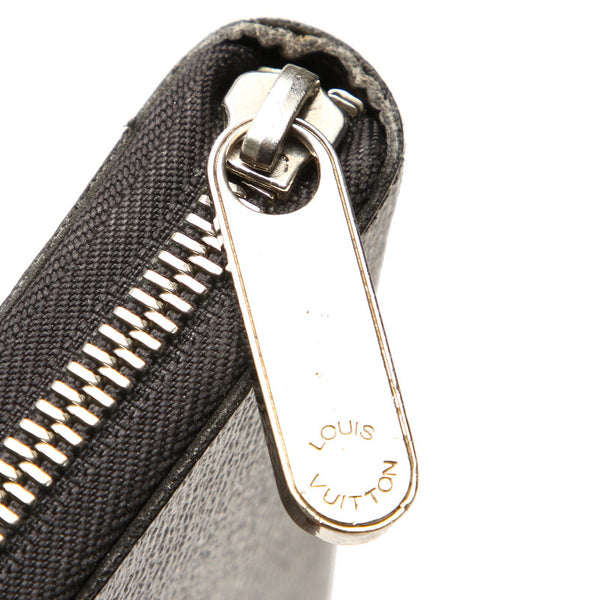 ルイ ヴィトン ダミエグラフィット ジッピーオーガナイザー N63077 ブラック PVC レザー ラウンドファスナー 長財布 メンズ LOUIS VUITTON 中古