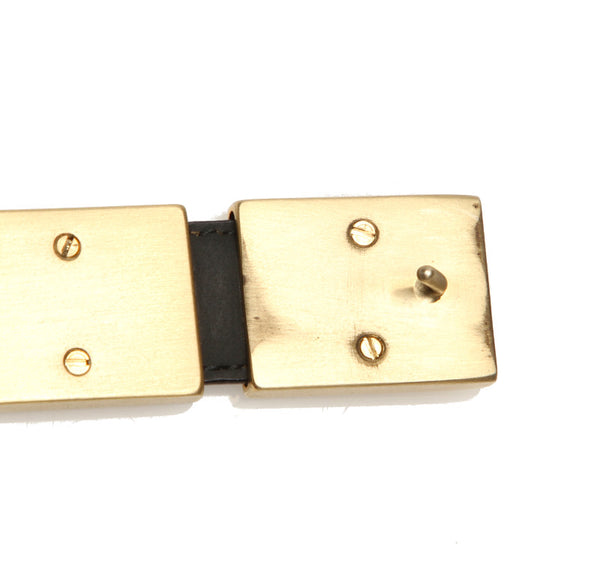 サルヴァトーレフェラガモ ブラック ゴールド レザー ベルト レディース Salvatore Ferragamo 中古