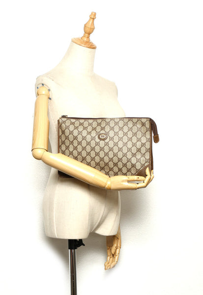 グッチ GGスプリーム 89.01.029 PVC クラッチバッグ レディース GUCCI 中古