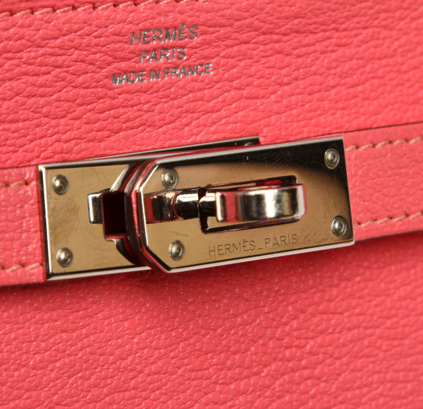 エルメス ケリー ピンク レザー 長財布 レディース HERMES 中古