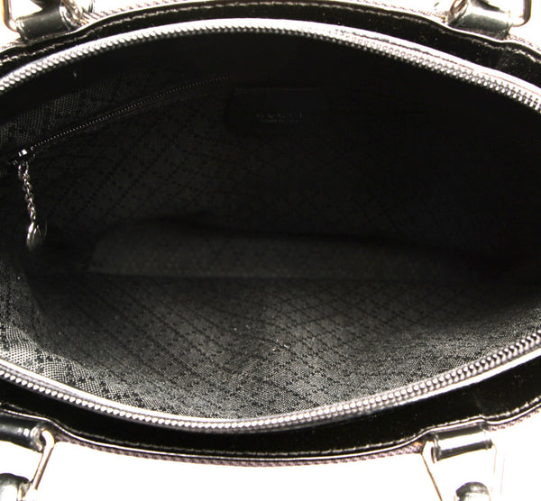 グッチ バンブー 002 1998 0353 ブラック 黒 ナイロン レザー ハンドバッグ レディース GUCCI 中古