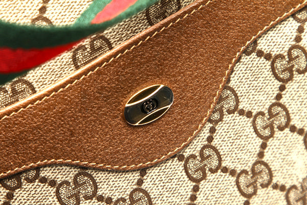 グッチ GGスプリーム シェリー 56.02.003 ブラウン 茶 PVC レザー トートバッグ ユニセックス GUCCI 中古