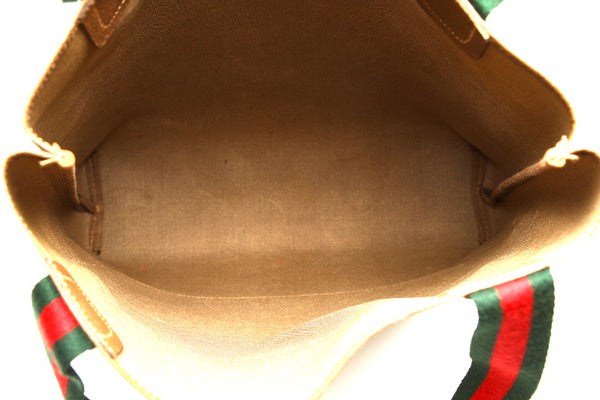 グッチ GGスプリーム シェリー 56.02.003 ブラウン 茶 PVC レザー トートバッグ ユニセックス GUCCI 中古