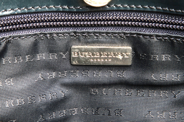 バーバリー ネイビー レザー ハンドバッグ ユニセックス BURBERRY 中古