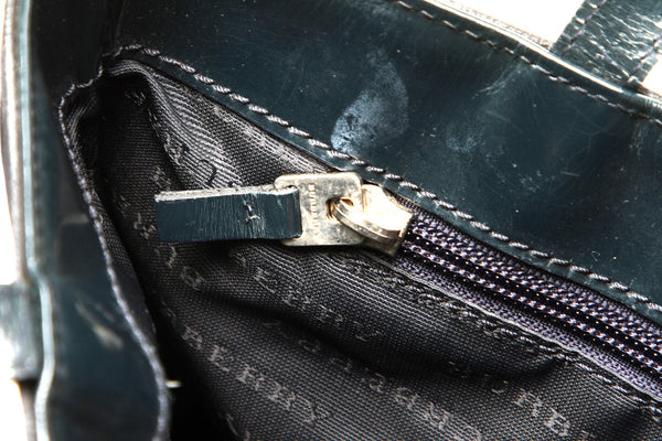 バーバリー ネイビー レザー ハンドバッグ ユニセックス BURBERRY 中古