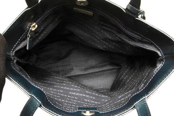 バーバリー ネイビー レザー ハンドバッグ ユニセックス BURBERRY 中古