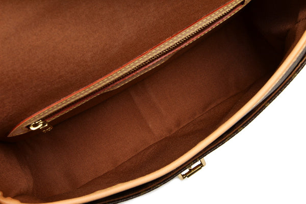 ルイ ヴィトン モノグラム ソローニュ M42250 ブラウン 茶 PVC レザー ショルダーバッグ  LOUIS VUITTON 中古