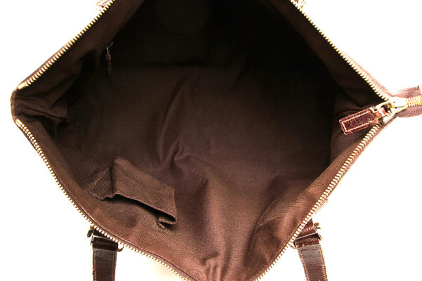 グッチ GGキャンバス ブラウン 茶 キャンバス レザー トートバッグ レディース GUCCI 中古