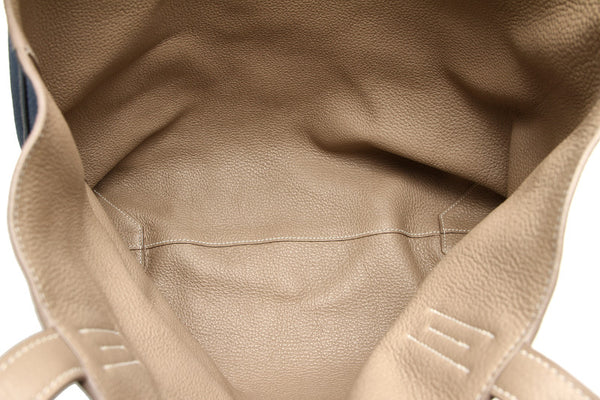 エルメス ドゥブルセンス45 ブルー 青 レザー トートバッグ ユニセックス HERMES □O(2011年制)刻印 中古