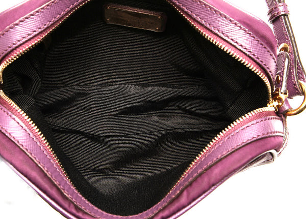 サルヴァトーレフェラガモ ヴァラリボン AU-21/0172 パープル ナイロン ショルダーバッグ レディース Salvatore Ferragamo 中古