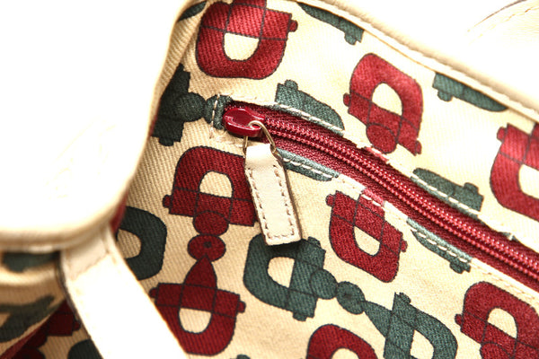 グッチ シマ 163805 アイボリー レザー トートバッグ レディース GUCCI 中古