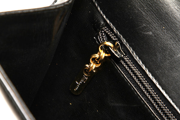 サルヴァトーレフェラガモ M218053 ブラック レザー ハンドバッグ レディース Salvatore Ferragamo 中古