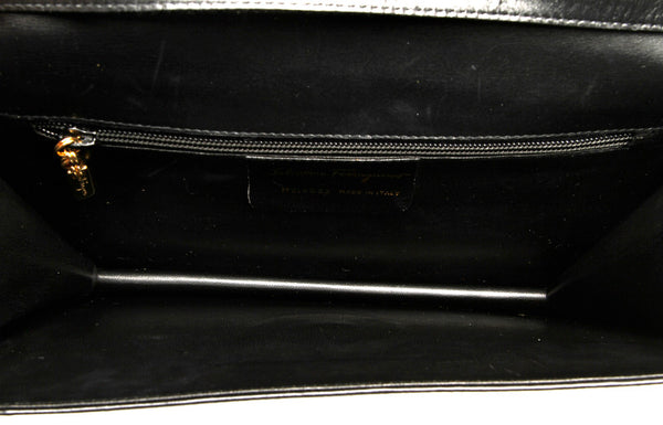 サルヴァトーレフェラガモ M218053 ブラック レザー ハンドバッグ レディース Salvatore Ferragamo 中古