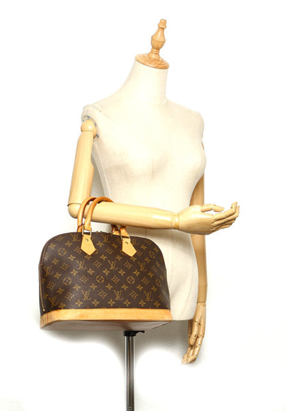 ルイ ヴィトン モノグラム アルマ M51130 ブラウン 茶 PVC レザー ハンドバッグ レディース LOUIS VUITTON 中古