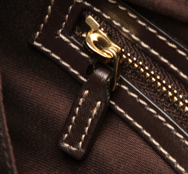 グッチ GGクリスタル 223964 ベージュ ブラウン コーティングキャンバス レザー ハンドバッグ レディース GUCCI 中古