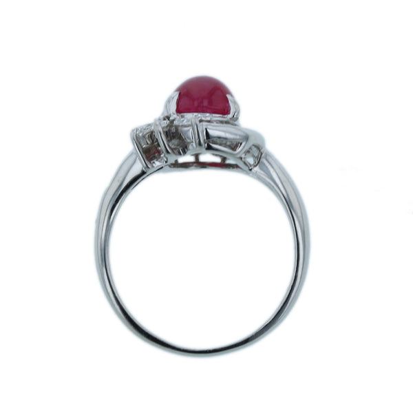 Pt900 プラチナ ルビー3.06ct ダイヤ0.62ct リング 指輪 レディース 12.5号 【中古】